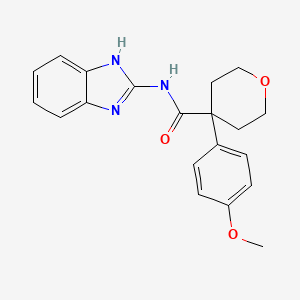 molecular formula C20H21N3O3 B11016582 N-(1H-benzimidazol-2-yl)-4-(4-methoxyphenyl)tetrahydro-2H-pyran-4-carboxamide 