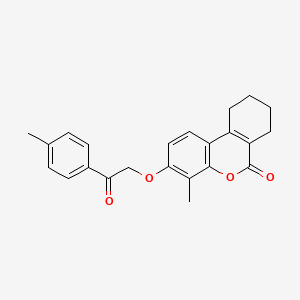 molecular formula C23H22O4 B11016595 4-methyl-3-[2-(4-methylphenyl)-2-oxoethoxy]-7,8,9,10-tetrahydro-6H-benzo[c]chromen-6-one 