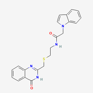 2-(1H-indol-1-yl)-N-(2-{[(4-oxo-3,4-dihydroquinazolin-2-yl)methyl]sulfanyl}ethyl)acetamide