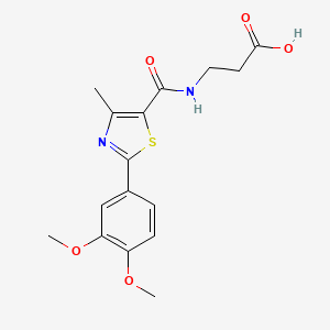 molecular formula C16H18N2O5S B11016666 N-{[2-(3,4-dimethoxyphenyl)-4-methyl-1,3-thiazol-5-yl]carbonyl}-beta-alanine 