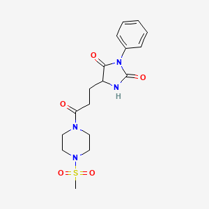 5-{3-[4-(Methylsulfonyl)piperazin-1-yl]-3-oxopropyl}-3-phenylimidazolidine-2,4-dione