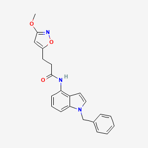 N-(1-benzyl-1H-indol-4-yl)-3-(3-methoxy-1,2-oxazol-5-yl)propanamide