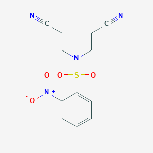 molecular formula C12H12N4O4S B11016697 N,N-bis(2-cyanoethyl)-2-nitrobenzenesulfonamide 