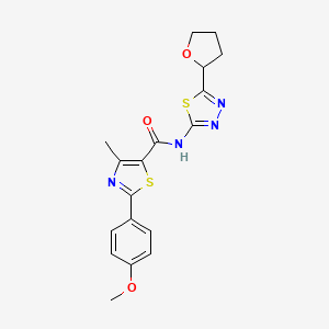 2-(4-methoxyphenyl)-4-methyl-N-[(2E)-5-(tetrahydrofuran-2-yl)-1,3,4-thiadiazol-2(3H)-ylidene]-1,3-thiazole-5-carboxamide