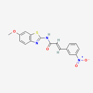 (2E)-N-(6-methoxy-1,3-benzothiazol-2-yl)-3-(3-nitrophenyl)prop-2-enamide