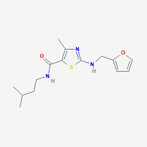 molecular formula C15H21N3O2S B11016733 2-[(furan-2-ylmethyl)amino]-4-methyl-N-(3-methylbutyl)-1,3-thiazole-5-carboxamide 