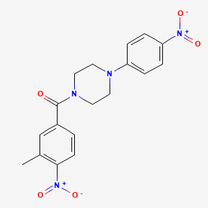 molecular formula C18H18N4O5 B11016734 (3-Methyl-4-nitrophenyl)[4-(4-nitrophenyl)piperazin-1-yl]methanone 