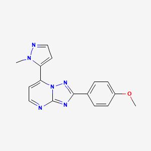 molecular formula C16H14N6O B11016770 2-(4-methoxyphenyl)-7-(1-methyl-1H-pyrazol-5-yl)[1,2,4]triazolo[1,5-a]pyrimidine 