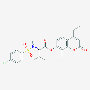 molecular formula C23H24ClNO6S B11016783 (4-ethyl-8-methyl-2-oxochromen-7-yl) (2S)-2-[(4-chlorophenyl)sulfonylamino]-3-methylbutanoate 