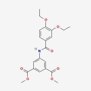 molecular formula C21H23NO7 B11016785 Dimethyl 5-{[(3,4-diethoxyphenyl)carbonyl]amino}benzene-1,3-dicarboxylate 