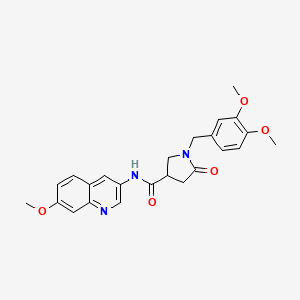 1-(3,4-dimethoxybenzyl)-N-(7-methoxyquinolin-3-yl)-5-oxopyrrolidine-3-carboxamide