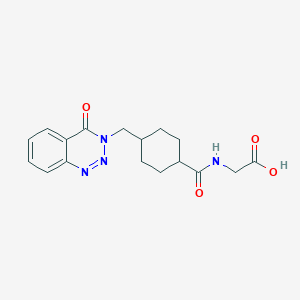 molecular formula C17H20N4O4 B11016816 N-({4-[(4-oxo-1,2,3-benzotriazin-3(4H)-yl)methyl]cyclohexyl}carbonyl)glycine 