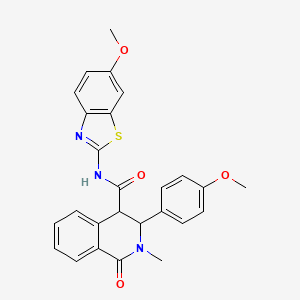 N-(6-methoxy-1,3-benzothiazol-2-yl)-3-(4-methoxyphenyl)-2-methyl-1-oxo-1,2,3,4-tetrahydroisoquinoline-4-carboxamide