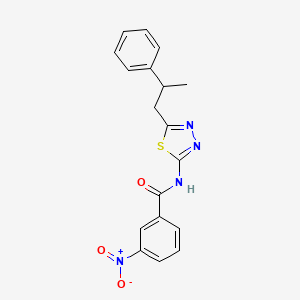 3-nitro-N-[5-(2-phenylpropyl)-1,3,4-thiadiazol-2-yl]benzamide