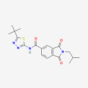 molecular formula C19H22N4O3S B11016855 N-[(2E)-5-tert-butyl-1,3,4-thiadiazol-2(3H)-ylidene]-2-(2-methylpropyl)-1,3-dioxo-2,3-dihydro-1H-isoindole-5-carboxamide 