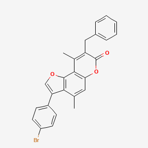 8-benzyl-3-(4-bromophenyl)-4,9-dimethyl-7H-furo[2,3-f]chromen-7-one