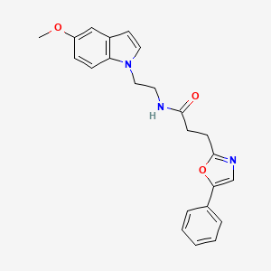 N-[2-(5-methoxy-1H-indol-1-yl)ethyl]-3-(5-phenyl-1,3-oxazol-2-yl)propanamide