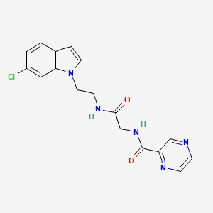 molecular formula C17H16ClN5O2 B11016868 N-(2-{[2-(6-chloro-1H-indol-1-yl)ethyl]amino}-2-oxoethyl)-2-pyrazinecarboxamide 