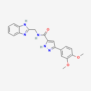 N-(1H-benzimidazol-2-ylmethyl)-5-(3,4-dimethoxyphenyl)-1H-pyrazole-3-carboxamide