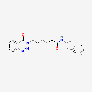 molecular formula C22H24N4O2 B11016892 N-(2,3-dihydro-1H-inden-2-yl)-6-(4-oxo-1,2,3-benzotriazin-3(4H)-yl)hexanamide 