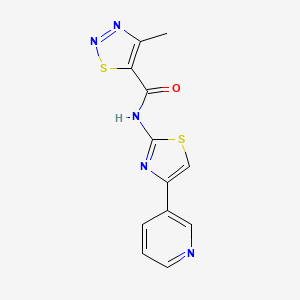 molecular formula C12H9N5OS2 B11016894 4-methyl-N-(4-(pyridin-3-yl)thiazol-2-yl)-1,2,3-thiadiazole-5-carboxamide 