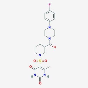 {1-[(2,4-Dihydroxy-6-methylpyrimidin-5-yl)sulfonyl]piperidin-3-yl}[4-(4-fluorophenyl)piperazin-1-yl]methanone