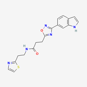 3-[3-(1H-indol-6-yl)-1,2,4-oxadiazol-5-yl]-N-[2-(1,3-thiazol-2-yl)ethyl]propanamide