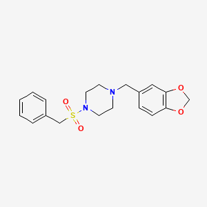 molecular formula C19H22N2O4S B11016924 1-(1,3-Benzodioxol-5-ylmethyl)-4-(benzylsulfonyl)piperazine 