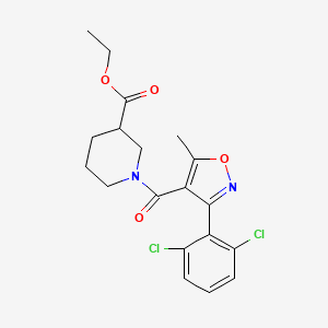 molecular formula C19H20Cl2N2O4 B11016931 Ethyl 1-[3-(2,6-dichlorophenyl)-5-methyl-1,2-oxazole-4-carbonyl]piperidine-3-carboxylate 