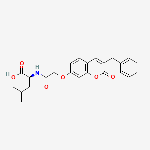 molecular formula C25H27NO6 B11016940 N-{[(3-benzyl-4-methyl-2-oxo-2H-chromen-7-yl)oxy]acetyl}-L-leucine 