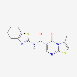 molecular formula C15H14N4O2S2 B11016950 3-methyl-5-oxo-N-[(2Z)-4,5,6,7-tetrahydro-1,3-benzothiazol-2(3H)-ylidene]-5H-[1,3]thiazolo[3,2-a]pyrimidine-6-carboxamide 