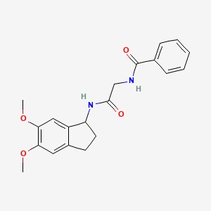 N-{2-[(5,6-dimethoxy-2,3-dihydro-1H-inden-1-yl)amino]-2-oxoethyl}benzamide