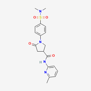 molecular formula C19H22N4O4S B11016976 1-[4-(dimethylsulfamoyl)phenyl]-N-(6-methylpyridin-2-yl)-5-oxopyrrolidine-3-carboxamide 