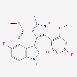 molecular formula C22H18F2N2O4 B11017014 methyl 5-(4-fluoro-2-methoxyphenyl)-4-(5-fluoro-2-oxo-2,3-dihydro-1H-indol-3-yl)-2-methyl-1H-pyrrole-3-carboxylate 