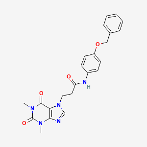 molecular formula C23H23N5O4 B11017020 N-[4-(benzyloxy)phenyl]-3-(1,3-dimethyl-2,6-dioxo-1,2,3,6-tetrahydro-7H-purin-7-yl)propanamide 