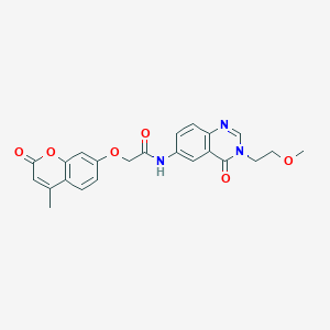 N-[3-(2-methoxyethyl)-4-oxo-3,4-dihydroquinazolin-6-yl]-2-[(4-methyl-2-oxo-2H-chromen-7-yl)oxy]acetamide