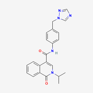 molecular formula C22H21N5O2 B11017052 1-oxo-2-(propan-2-yl)-N-[4-(1H-1,2,4-triazol-1-ylmethyl)phenyl]-1,2-dihydroisoquinoline-4-carboxamide 