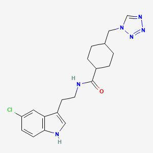 molecular formula C19H23ClN6O B11017061 trans-N-[2-(5-chloro-1H-indol-3-yl)ethyl]-4-(1H-tetrazol-1-ylmethyl)cyclohexanecarboxamide 