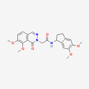 molecular formula C23H25N3O6 B11017076 N-(5,6-dimethoxy-2,3-dihydro-1H-inden-1-yl)-2-(7,8-dimethoxy-1-oxophthalazin-2(1H)-yl)acetamide 