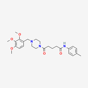 N-(4-methylphenyl)-5-oxo-5-[4-(2,3,4-trimethoxybenzyl)piperazin-1-yl]pentanamide