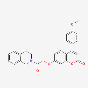 molecular formula C27H23NO5 B11017128 7-[2-(3,4-dihydroisoquinolin-2(1H)-yl)-2-oxoethoxy]-4-(4-methoxyphenyl)-2H-chromen-2-one 