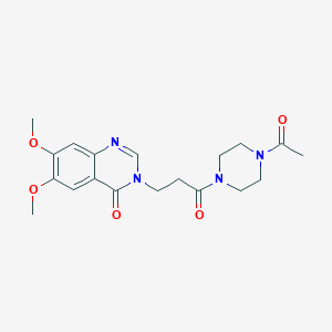 molecular formula C19H24N4O5 B11017133 3-[3-(4-acetylpiperazin-1-yl)-3-oxopropyl]-6,7-dimethoxyquinazolin-4(3H)-one 