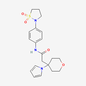 N-[4-(1,1-dioxido-1,2-thiazolidin-2-yl)phenyl]-2-[4-(1H-pyrrol-1-yl)tetrahydro-2H-pyran-4-yl]acetamide