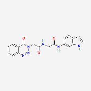 molecular formula C19H16N6O3 B11017177 N-1H-indol-6-yl-N~2~-[(4-oxo-1,2,3-benzotriazin-3(4H)-yl)acetyl]glycinamide 