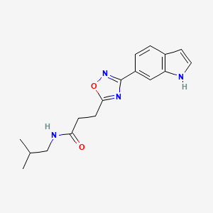 molecular formula C17H20N4O2 B11017200 3-[3-(1H-indol-6-yl)-1,2,4-oxadiazol-5-yl]-N-(2-methylpropyl)propanamide 