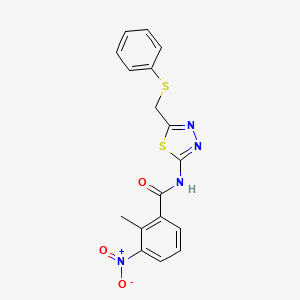 2-methyl-3-nitro-N-{5-[(phenylsulfanyl)methyl]-1,3,4-thiadiazol-2-yl}benzamide