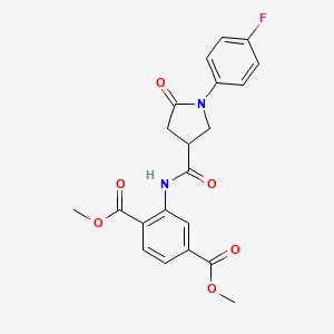 Dimethyl 2-({[1-(4-fluorophenyl)-5-oxopyrrolidin-3-yl]carbonyl}amino)benzene-1,4-dicarboxylate