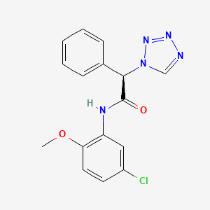 (2R)-N-(5-chloro-2-methoxyphenyl)-2-phenyl-2-(1H-tetrazol-1-yl)ethanamide