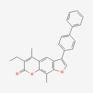 molecular formula C27H22O3 B11017256 3-(biphenyl-4-yl)-6-ethyl-5,9-dimethyl-7H-furo[3,2-g]chromen-7-one 