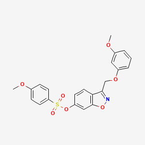 molecular formula C22H19NO7S B11017266 3-[(3-Methoxyphenoxy)methyl]-1,2-benzoxazol-6-yl 4-methoxybenzenesulfonate 